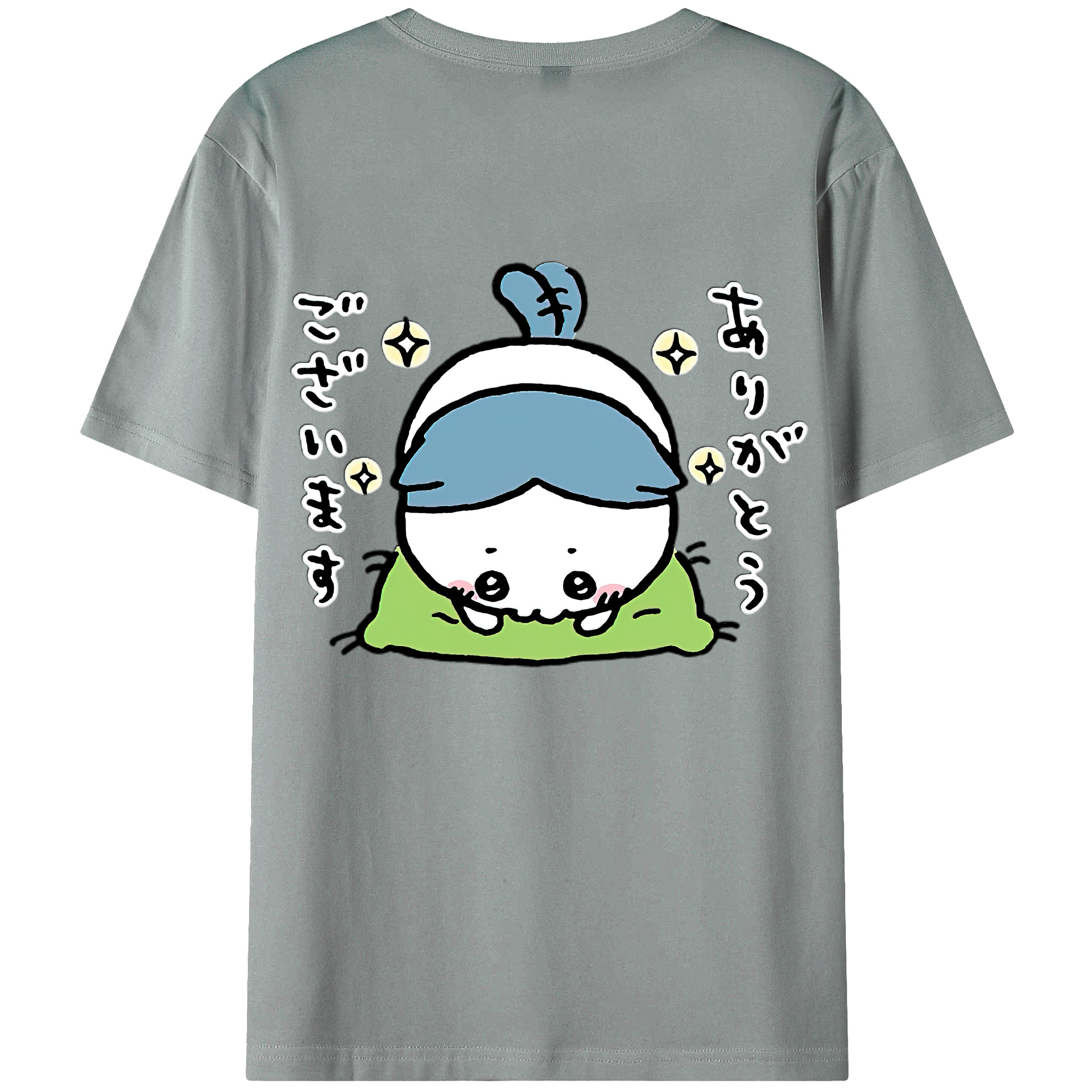 （画像用） ちいかわ ハチワレ Chii-kawa hachiware 綿100％ メンズ半袖Tシャツ（バックプリント） 通気性